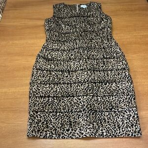 Marvin Richard’s Stretch Knit Leopard Print Sleeveless Pencil Dress- Sz 10